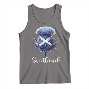 Scotland Thistle Floral Emblem Saltire Flag Tank Top Patriotic Scottish Heritage