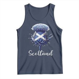 Scotland Thistle Floral Emblem Saltire Flag Tank Top Patriotic Scottish Heritage