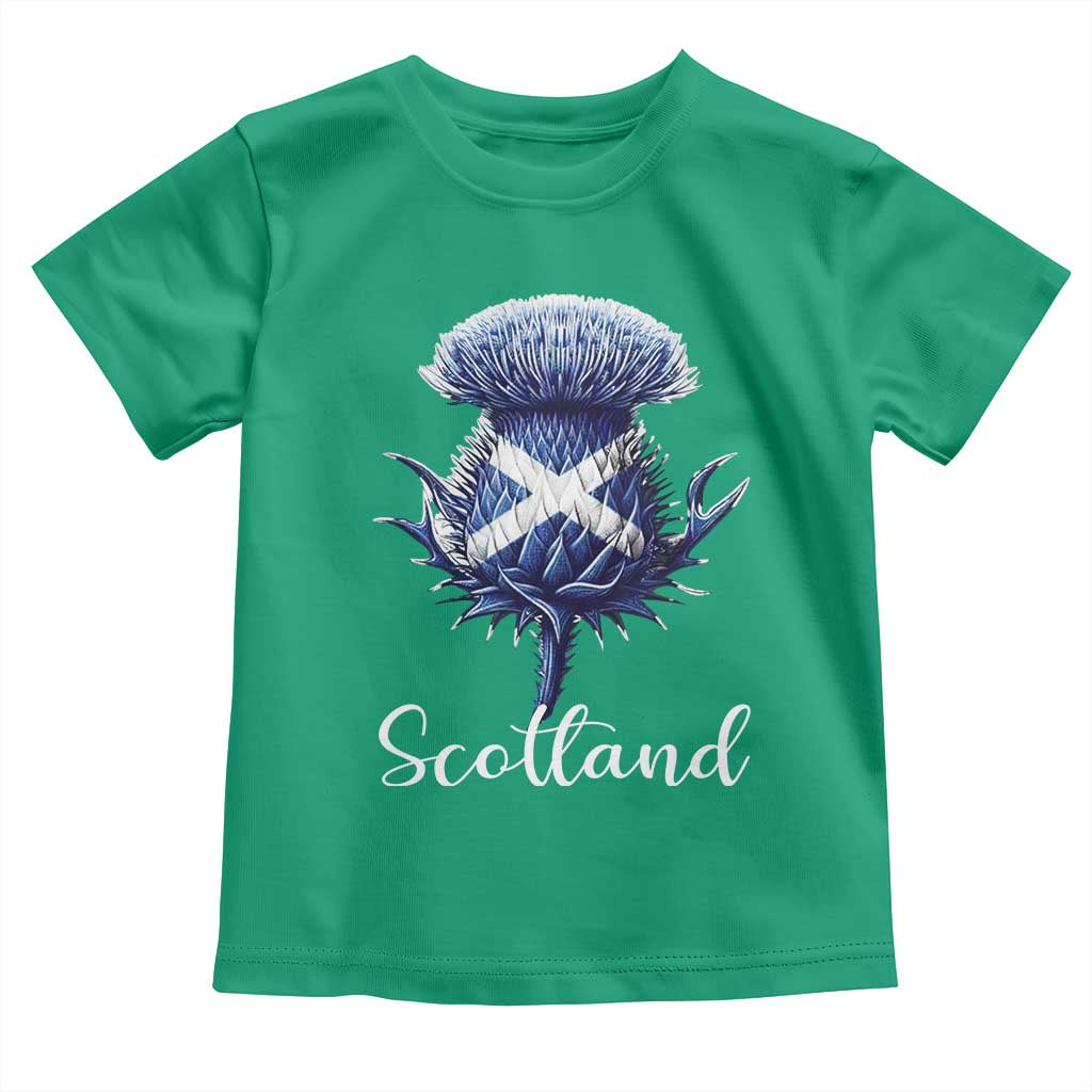Scotland Thistle Floral Emblem Saltire Flag Toddler T Shirt Patriotic Scottish Heritage