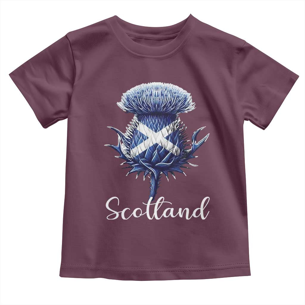 Scotland Thistle Floral Emblem Saltire Flag Toddler T Shirt Patriotic Scottish Heritage