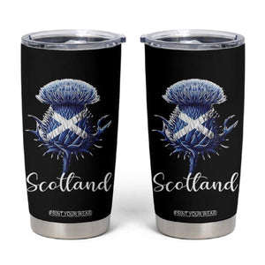 Scotland Thistle Floral Emblem Saltire Flag Tumbler Cup Patriotic Scottish Heritage
