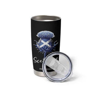 Scotland Thistle Floral Emblem Saltire Flag Tumbler Cup Patriotic Scottish Heritage
