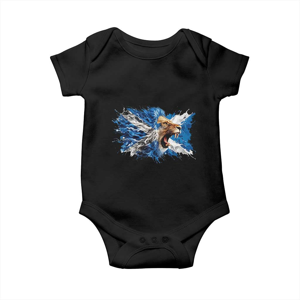 Roaring Scottish Lion Baby Onesie Braveheart Scotland Flag Pride TS02 Black Print Your Wear