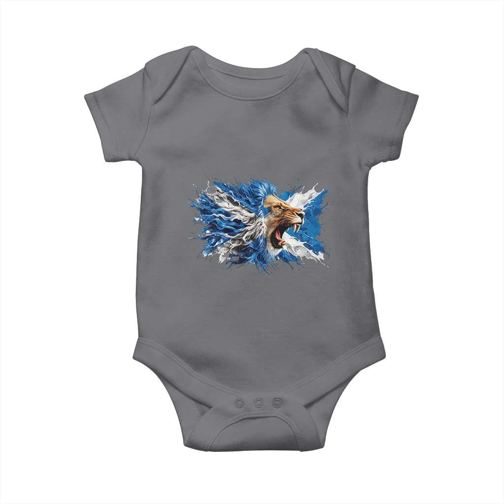 Roaring Scottish Lion Baby Onesie Braveheart Scotland Flag Pride TS02 Charcoal Print Your Wear