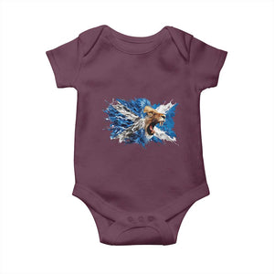 Roaring Scottish Lion Baby Onesie Braveheart Scotland Flag Pride TS02 Maroon Print Your Wear