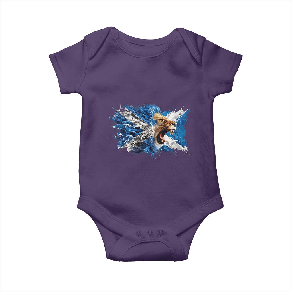 Roaring Scottish Lion Baby Onesie Braveheart Scotland Flag Pride TS02 Purple Print Your Wear