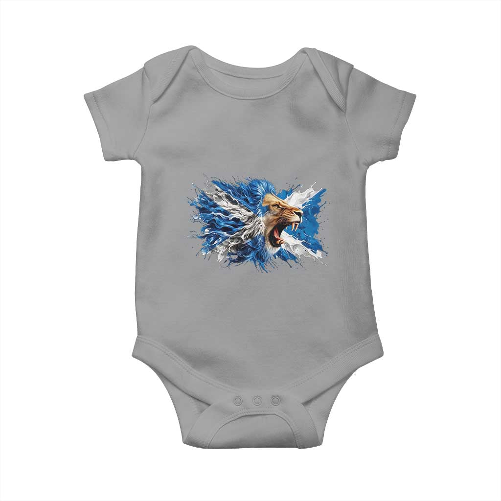 Roaring Scottish Lion Baby Onesie Braveheart Scotland Flag Pride TS02 Sport Gray Print Your Wear