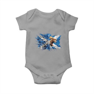 Roaring Scottish Lion Baby Onesie Braveheart Scotland Flag Pride TS02 Sport Gray Print Your Wear