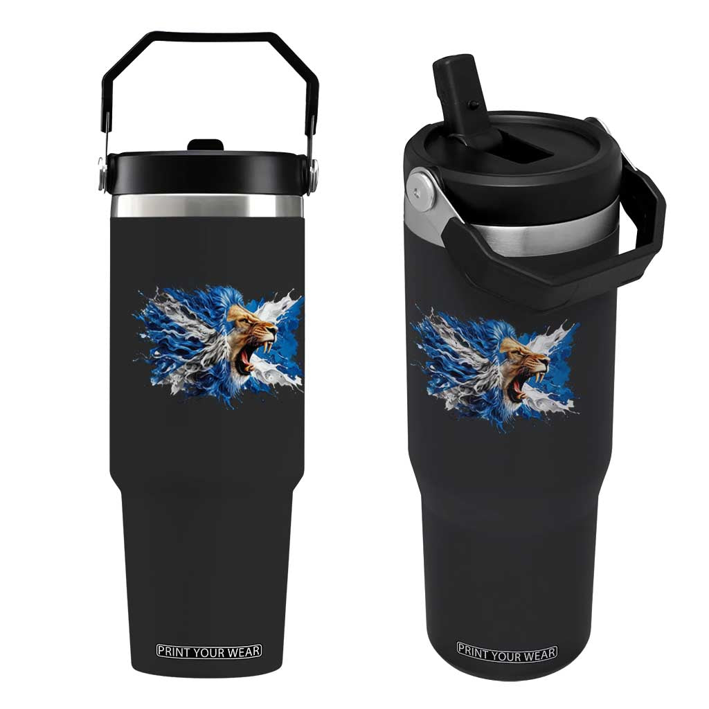 Roaring Scottish Lion Flip Straw Tumbler Braveheart Scotland Flag Pride TS02 One Size: 30 oz Black Print Your Wear