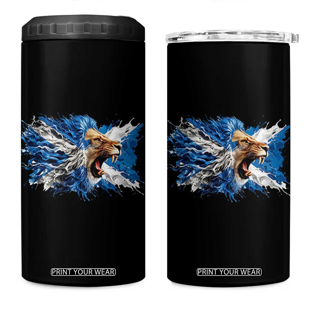 Roaring Scottish Lion 4 in 1 Can Cooler Tumbler Braveheart Scotland Flag Pride TS02 One Size: 16 oz Black Print Your Wear