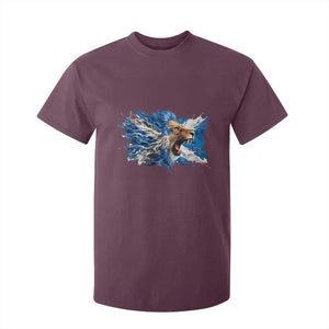 Roaring Scottish Lion T Shirt For Kid Braveheart Scotland Flag Pride TS02 Maroon Print Your Wear