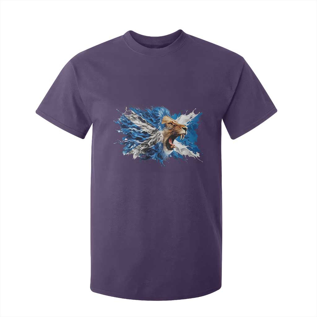 Roaring Scottish Lion T Shirt For Kid Braveheart Scotland Flag Pride TS02 Purple Print Your Wear