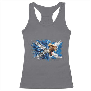 Roaring Scottish Lion Racerback Tank Top Braveheart Scotland Flag Pride TS02 Charcoal Print Your Wear