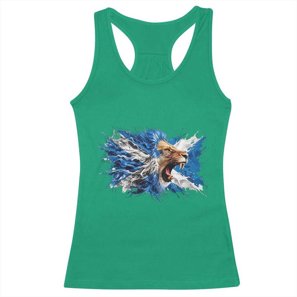 Roaring Scottish Lion Racerback Tank Top Braveheart Scotland Flag Pride TS02 Irish Green Print Your Wear