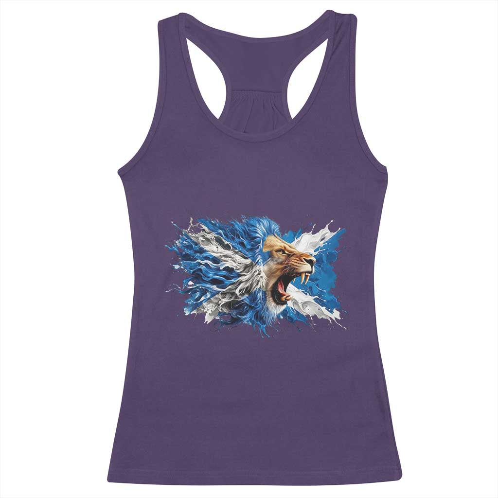 Roaring Scottish Lion Racerback Tank Top Braveheart Scotland Flag Pride TS02 Purple Print Your Wear