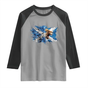Roaring Scottish Lion Raglan Shirt Braveheart Scotland Flag Pride TS02 Sport Gray Black Print Your Wear