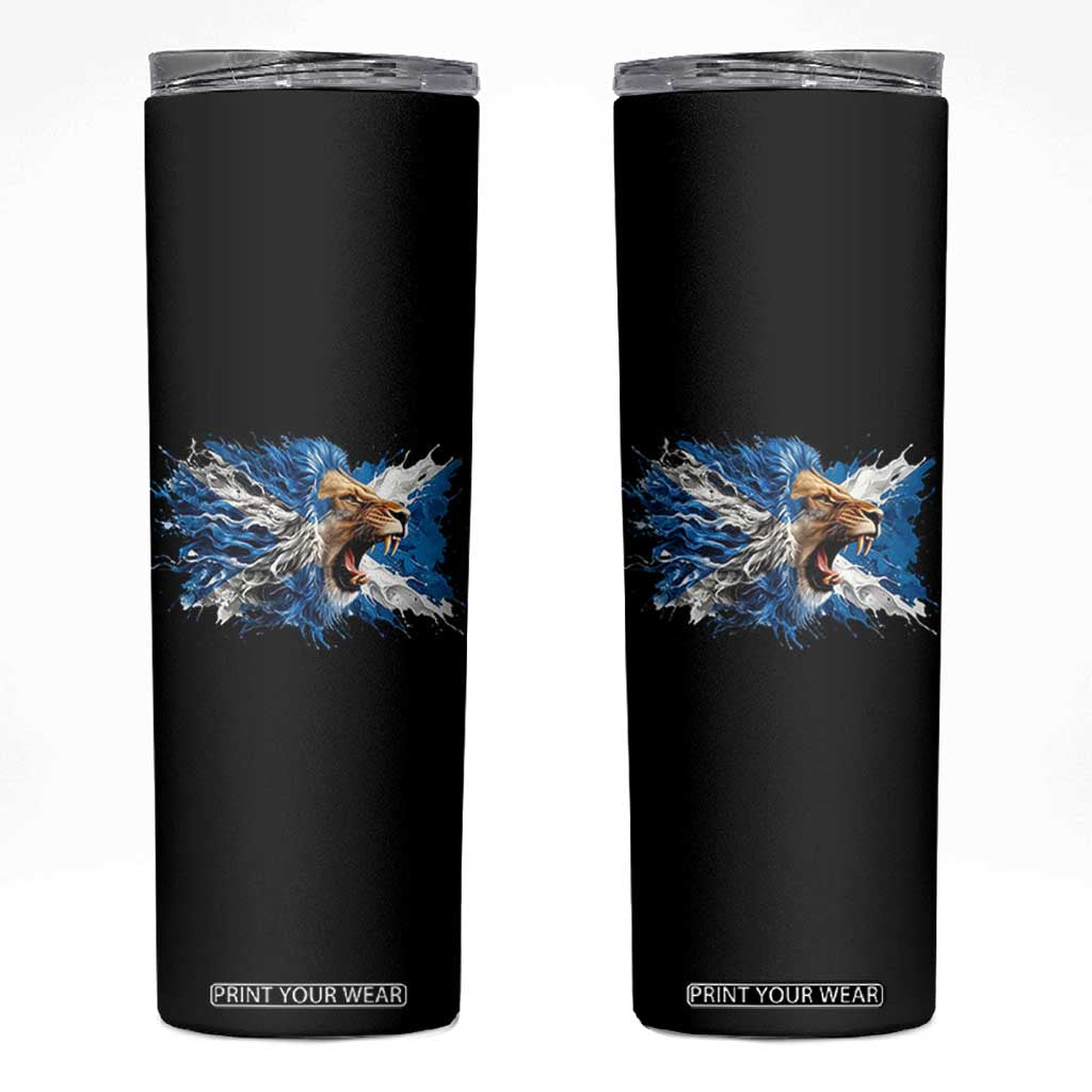 Roaring Scottish Lion Skinny Tumbler Braveheart Scotland Flag Pride TS02 Black Print Your Wear
