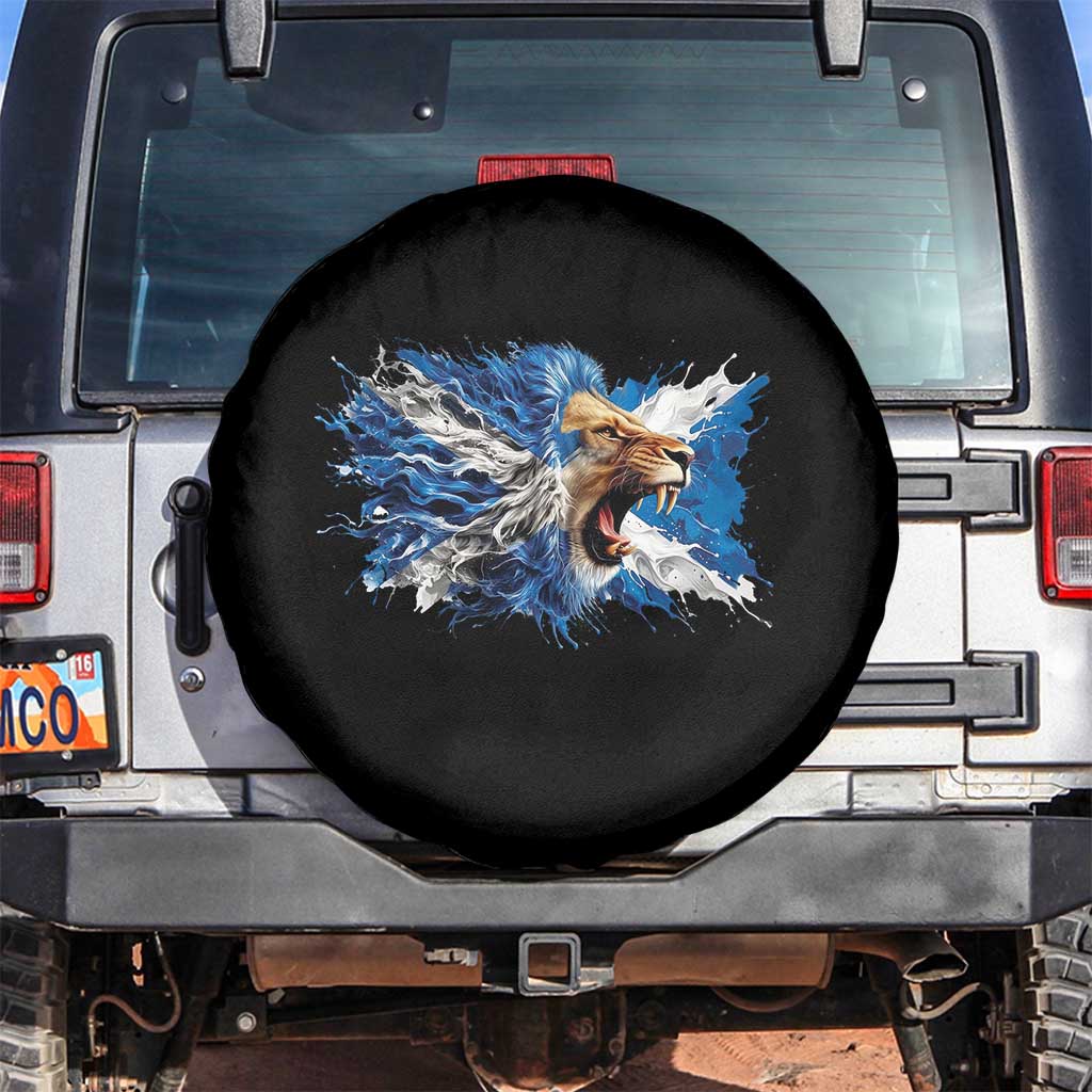 Roaring Scottish Lion Spare Tire Cover Braveheart Scotland Flag Pride TS02 No hole Black Print Your Wear