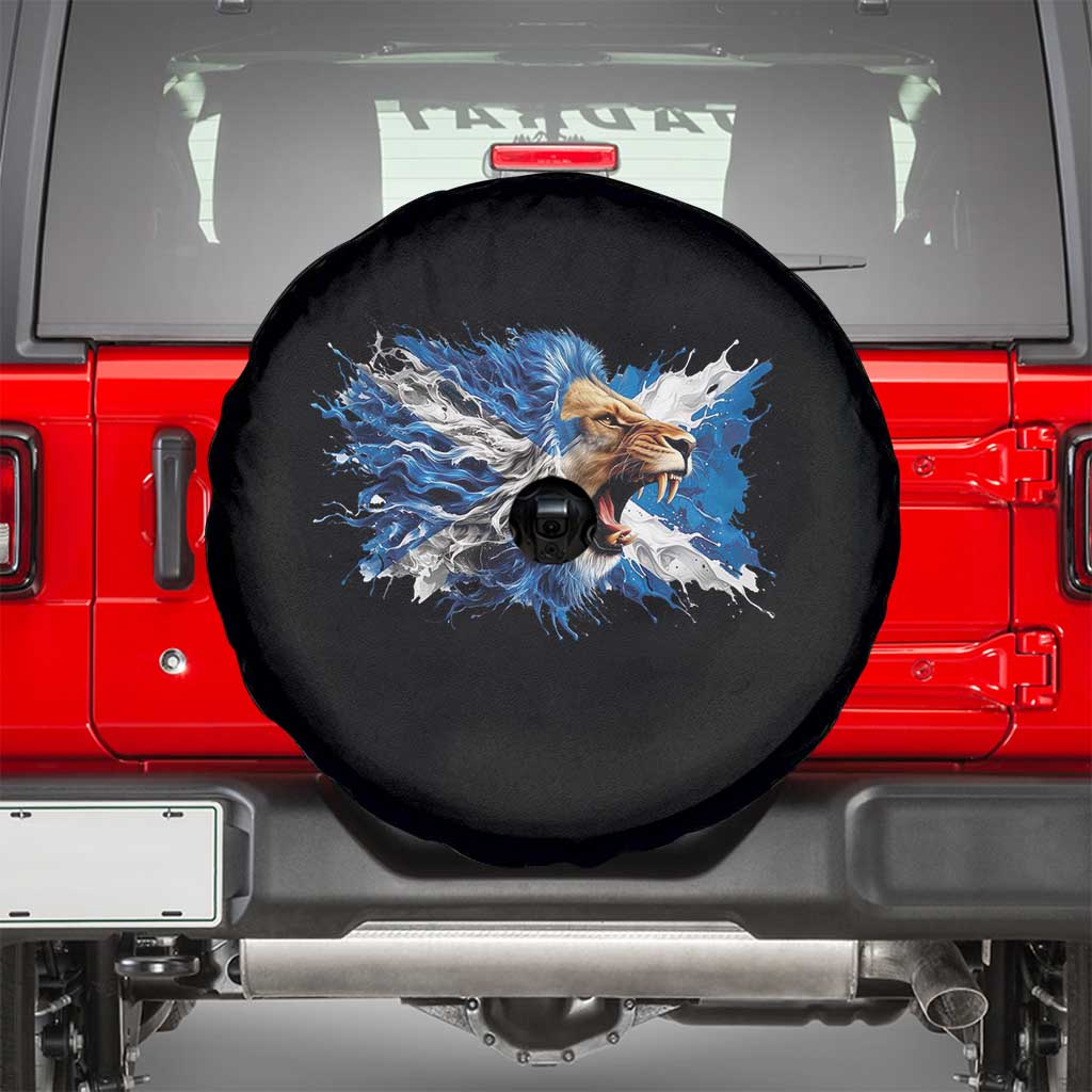 Roaring Scottish Lion Spare Tire Cover Braveheart Scotland Flag Pride TS02 Black Print Your Wear