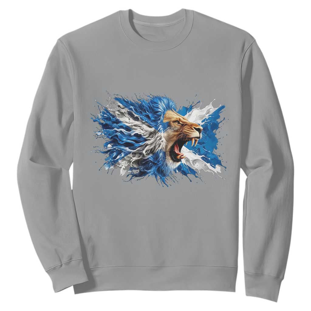 Roaring Scottish Lion Sweatshirt Braveheart Scotland Flag Pride TS02 Sport Gray Print Your Wear