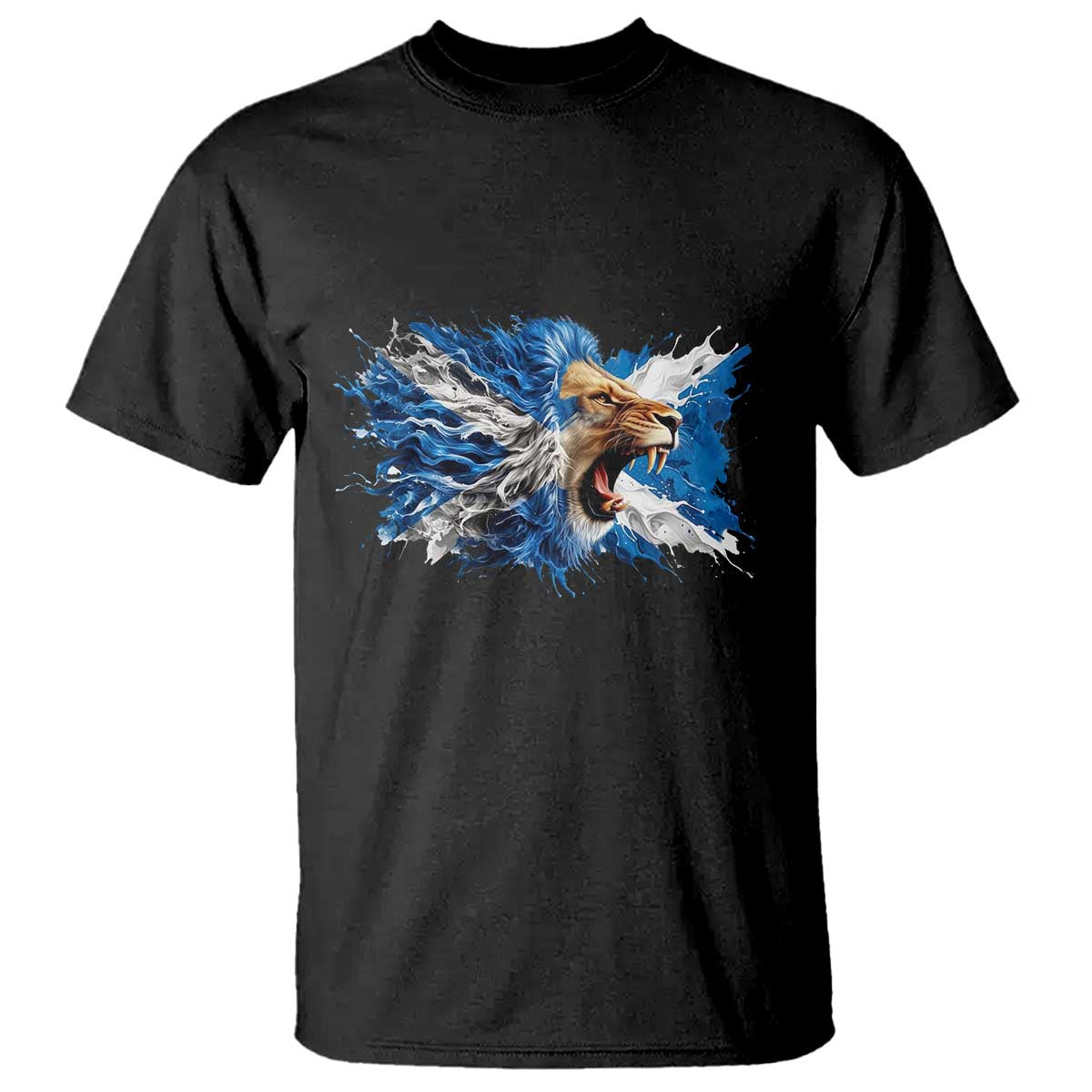 Roaring Scottish Lion T Shirt Braveheart Scotland Flag Pride TS02 Black Print Your Wear