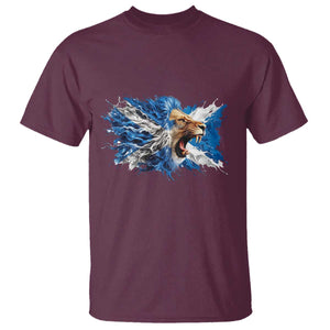 Roaring Scottish Lion T Shirt Braveheart Scotland Flag Pride TS02 Maroon Print Your Wear