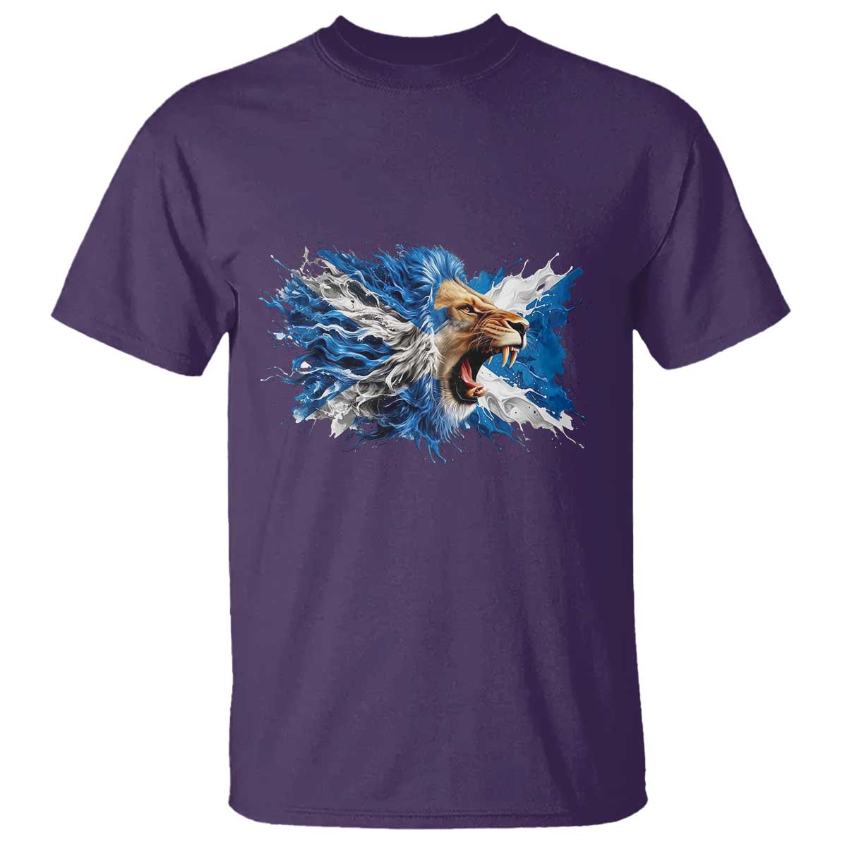 Roaring Scottish Lion T Shirt Braveheart Scotland Flag Pride TS02 Purple Print Your Wear