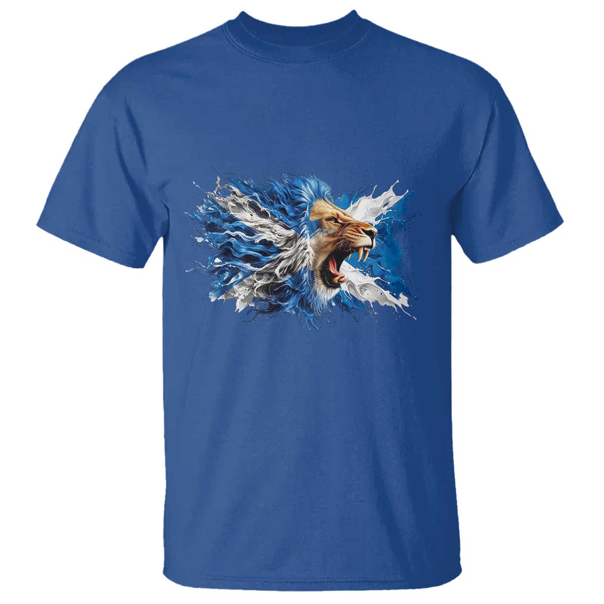 Roaring Scottish Lion T Shirt Braveheart Scotland Flag Pride TS02 Royal Blue Print Your Wear