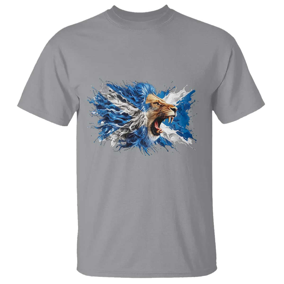 Roaring Scottish Lion T Shirt Braveheart Scotland Flag Pride TS02 Sport Gray Print Your Wear