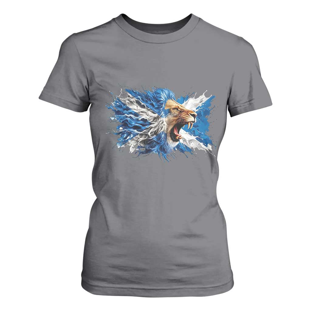 Roaring Scottish Lion T Shirt For Women Braveheart Scotland Flag Pride TS02 Charcoal Print Your Wear