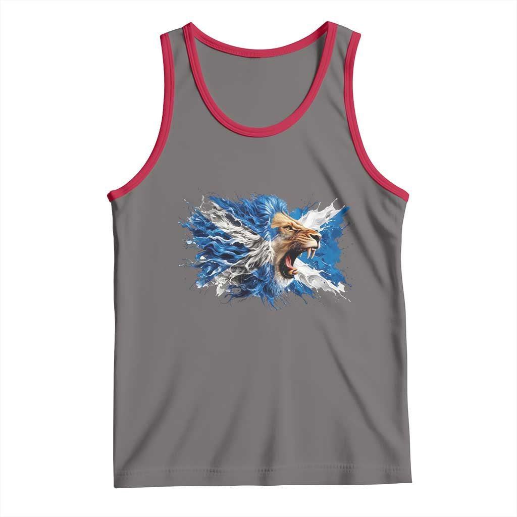Roaring Scottish Lion Tank Top Braveheart Scotland Flag Pride TS02 Deep Heather Red Print Your Wear