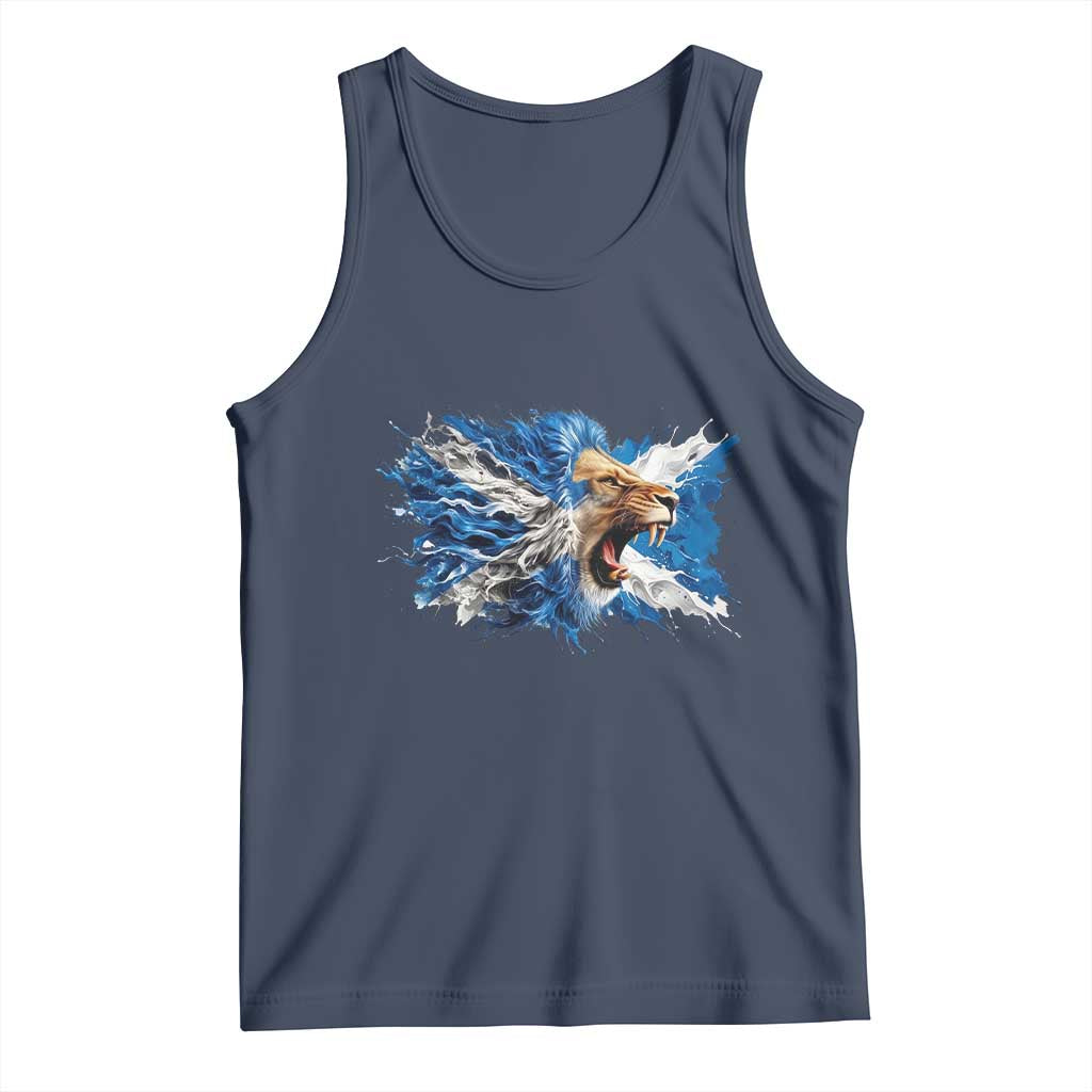 Roaring Scottish Lion Tank Top Braveheart Scotland Flag Pride TS02 Navy Print Your Wear