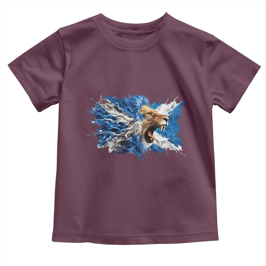 Roaring Scottish Lion Toddler T Shirt Braveheart Scotland Flag Pride TS02 Maroon Print Your Wear