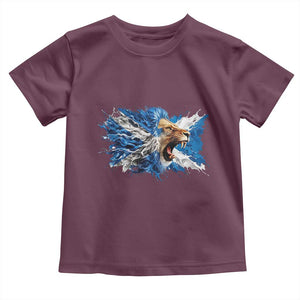 Roaring Scottish Lion Toddler T Shirt Braveheart Scotland Flag Pride TS02 Maroon Print Your Wear