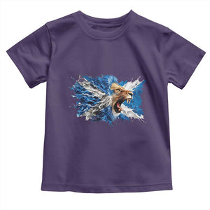 Roaring Scottish Lion Toddler T Shirt Braveheart Scotland Flag Pride TS02 Purple Print Your Wear