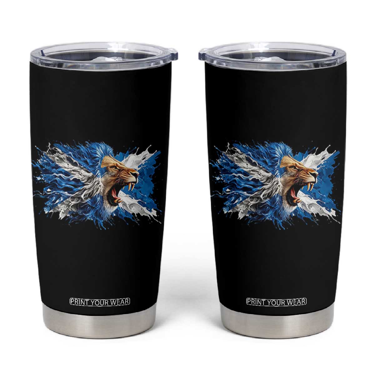 Roaring Scottish Lion Tumbler Cup Braveheart Scotland Flag Pride TS02 Black Print Your Wear