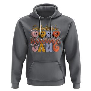 Galentine's Day Hoodie Galentines Gang Retro Groovy Checkered TS02 Charcoal Printyourwear