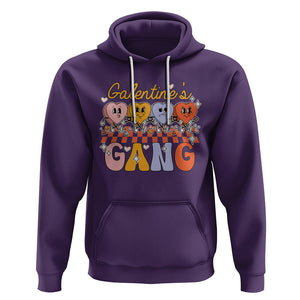 Galentine's Day Hoodie Galentines Gang Retro Groovy Checkered TS02 Purple Printyourwear