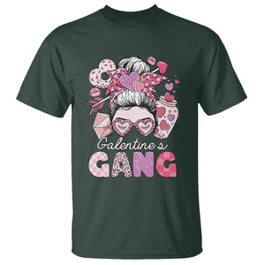 Galentine's Day T Shirt Galentines Gang Retro Messy Bun TS02 Dark Forest Green Printyourwear