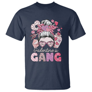 Galentine's Day T Shirt Galentines Gang Retro Messy Bun TS02 Navy Printyourwear
