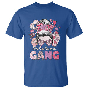 Galentine's Day T Shirt Galentines Gang Retro Messy Bun TS02 Royal Blue Printyourwear