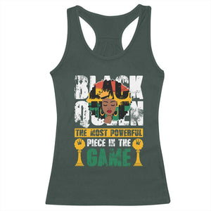 Black Queen Racerback Tank Top The Most Powerful Piece In The Game Afro Melanin TS02 Dark Forest Green Print Your Wear