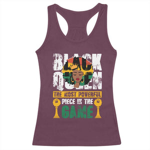 Black Queen Racerback Tank Top The Most Powerful Piece In The Game Afro Melanin TS02 Maroon Print Your Wear