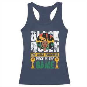 Black Queen Racerback Tank Top The Most Powerful Piece In The Game Afro Melanin TS02 Navy Print Your Wear