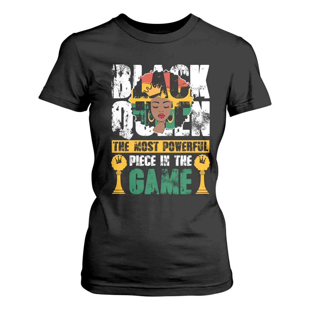 Black Queen T Shirt For Women The Most Powerful Piece In The Game Afro Melanin TS02 Black Print Your Wear
