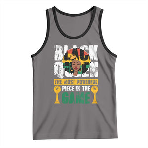 Black Queen Tank Top The Most Powerful Piece In The Game Afro Melanin TS02 Deep Heather Black Print Your Wear