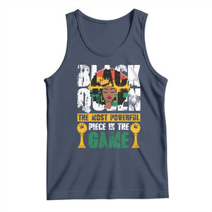 Black Queen Tank Top The Most Powerful Piece In The Game Afro Melanin TS02 Navy Print Your Wear