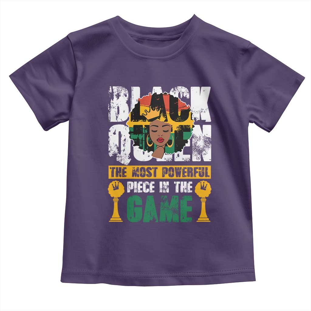 Black Queen Toddler T Shirt The Most Powerful Piece In The Game Afro Melanin TS02 Purple Print Your Wear