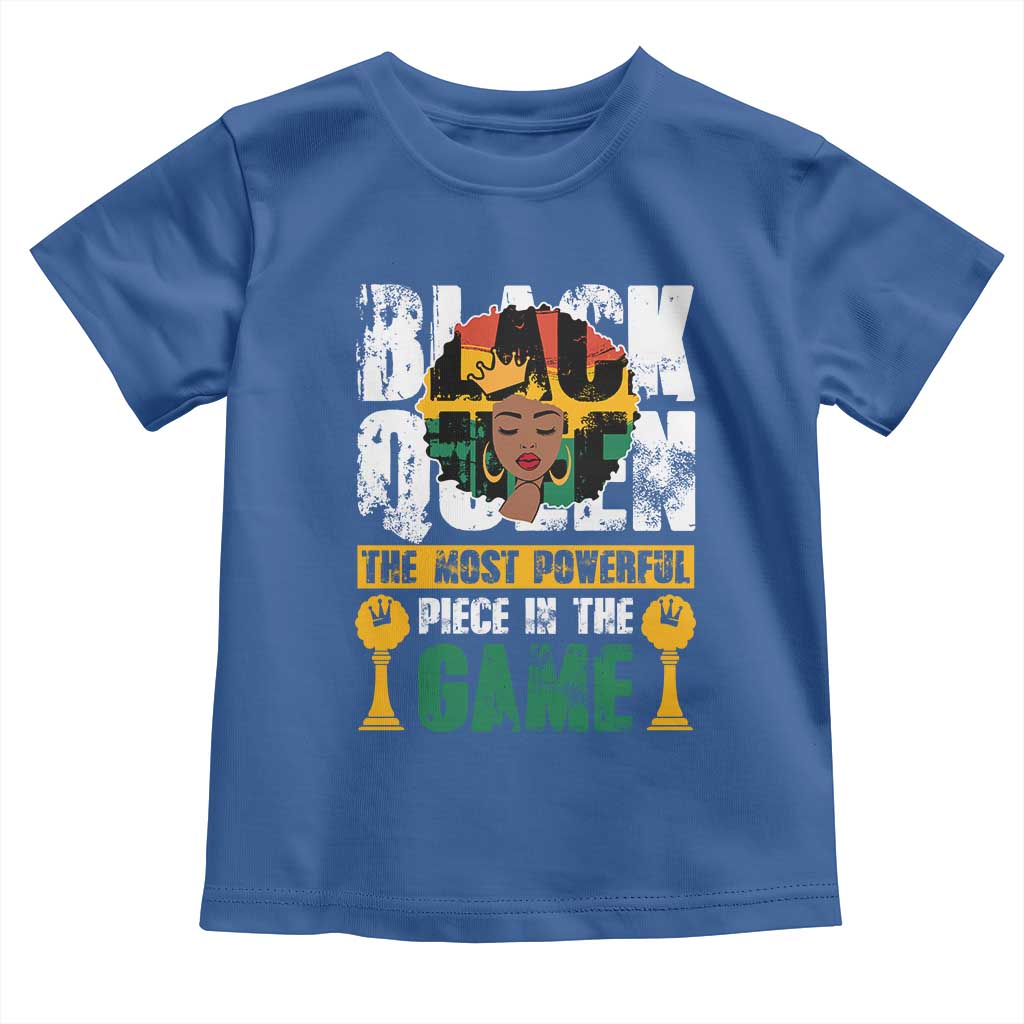 Black Queen Toddler T Shirt The Most Powerful Piece In The Game Afro Melanin TS02 Royal Blue Print Your Wear
