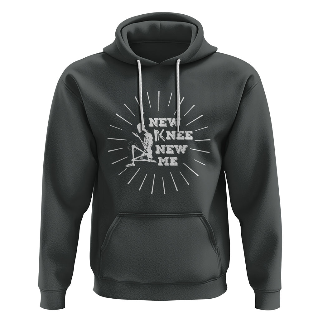 Knee Bone Skeleton Hoodie Knee Replacement Surgery Recovery New Knee New Me TS02 Dark Heather Printyourwear